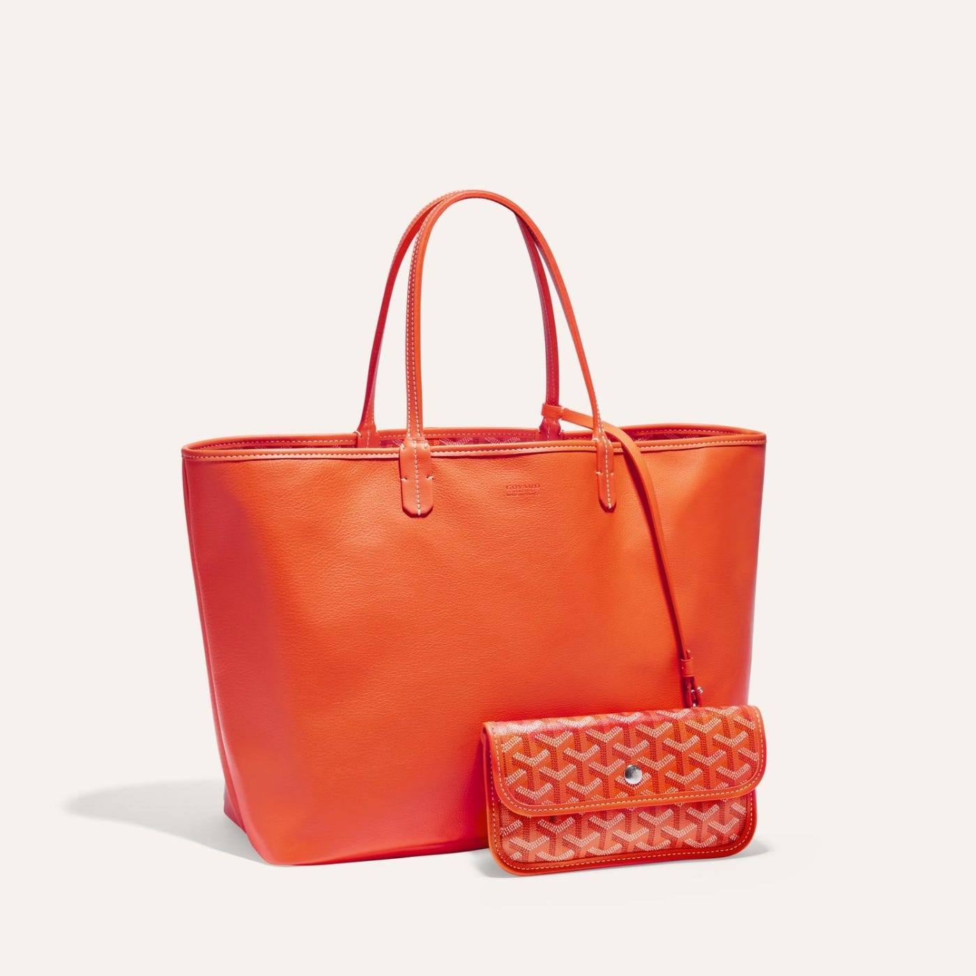Goyard Goyardine Orange Anjou PM Reversible Tote Bag Palladium Hardware - Image 1